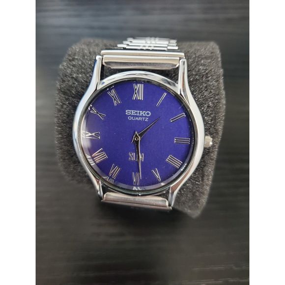 🔥NEW Seiko Slim Blue Quartz Men's Wrist Watch Japan Made - Gorgeous! - Picture 2 of 6